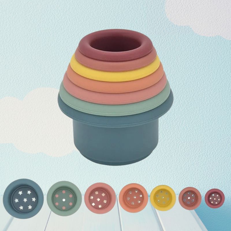 Jouet d'Éveil Gobelets en silicone à Empiler