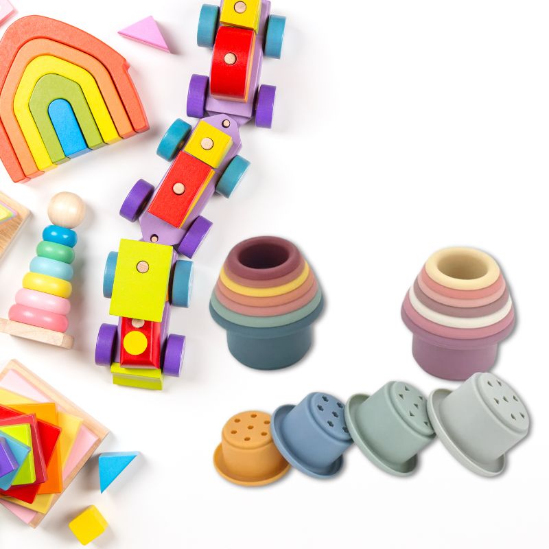 Jouet d'Éveil Gobelets en silicone à Empiler