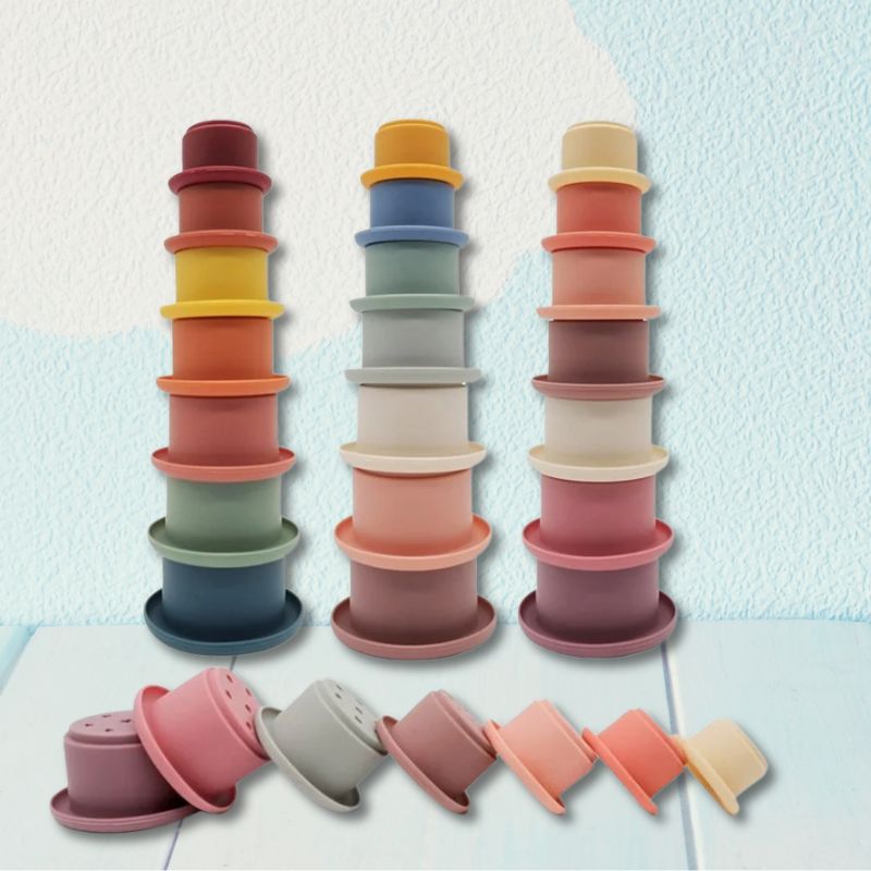 Jouet d'Éveil Gobelets en silicone à Empiler