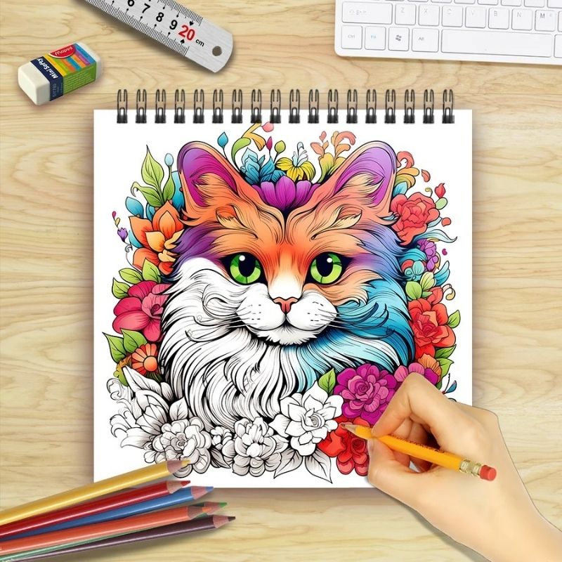 Livre de Coloriage Chat Mystérieux