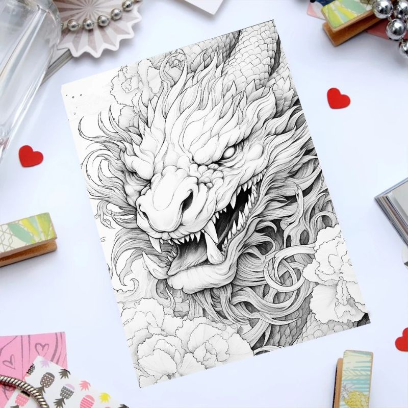 Livre de Coloriage Dragon