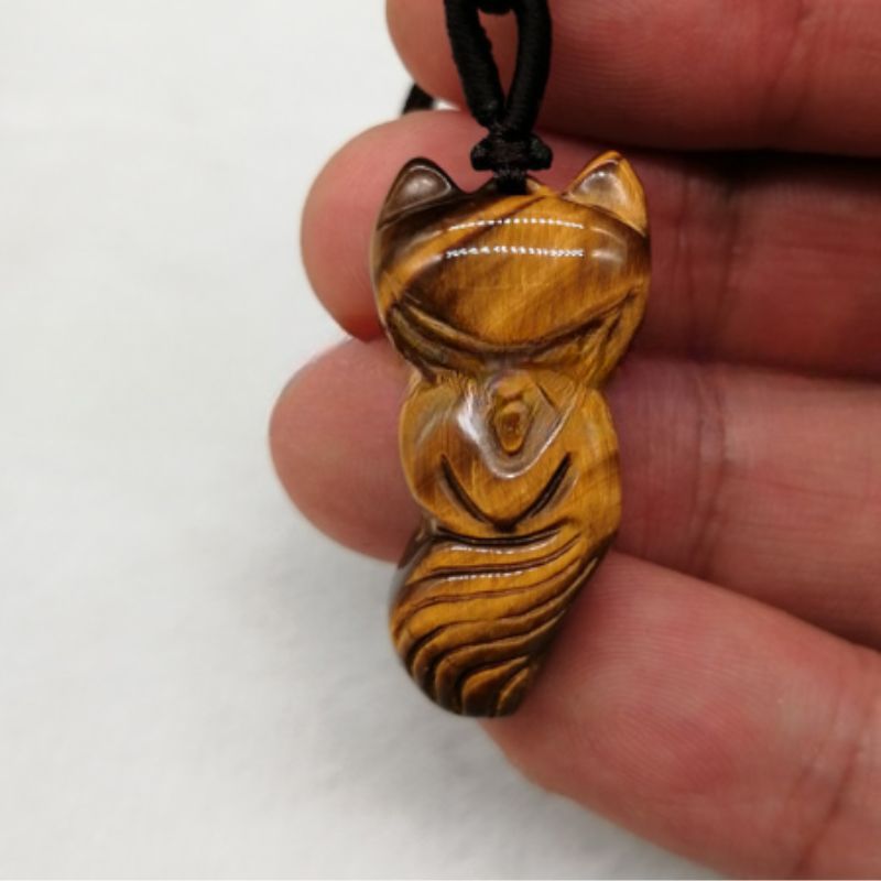 Collier Renard en Œil de Tigre