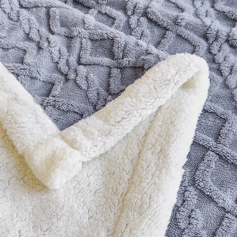 Plaid de style nordique et moderne avec formes géométriques