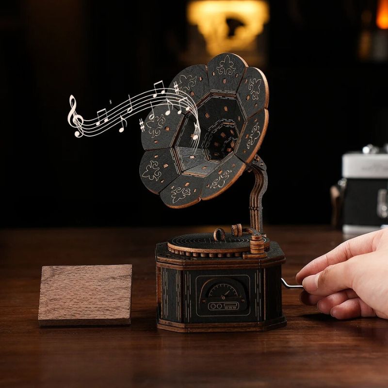 Puzzle 3D Boîte à Musique Gramophone