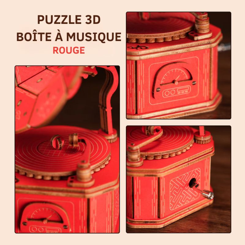 Puzzle 3D Boîte à Musique Gramophone