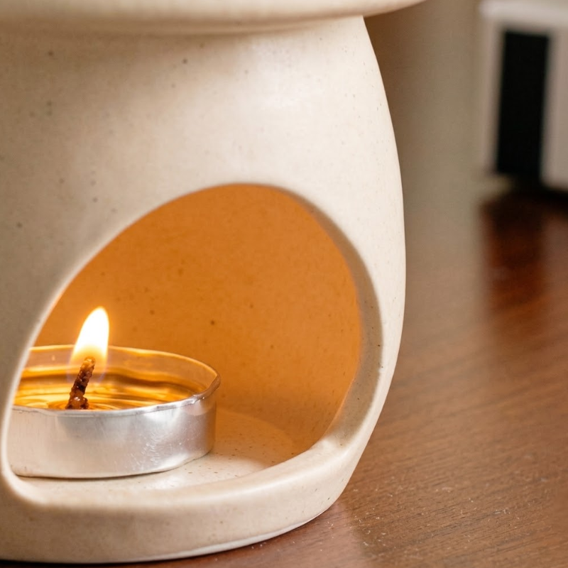 Brûle-parfum champignon zen en céramique – vue 8