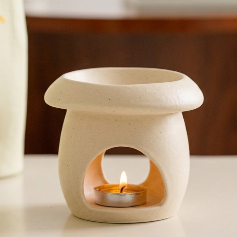 Brûle-parfum champignon zen en céramique – vue 4