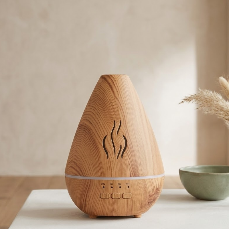 Diffuseur huiles essentielles effet bois LED Image