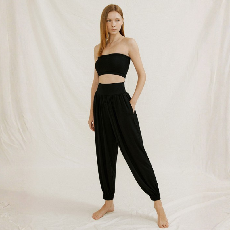 Sarouel de yoga fluide, coupe taille haute – vue 14