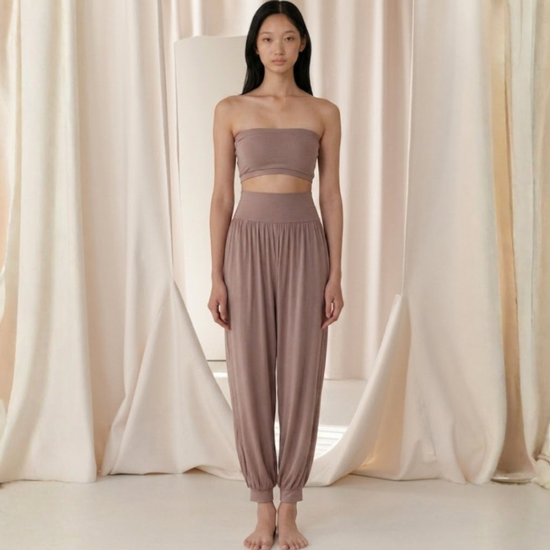 Sarouel de yoga fluide, coupe taille haute – vue 7