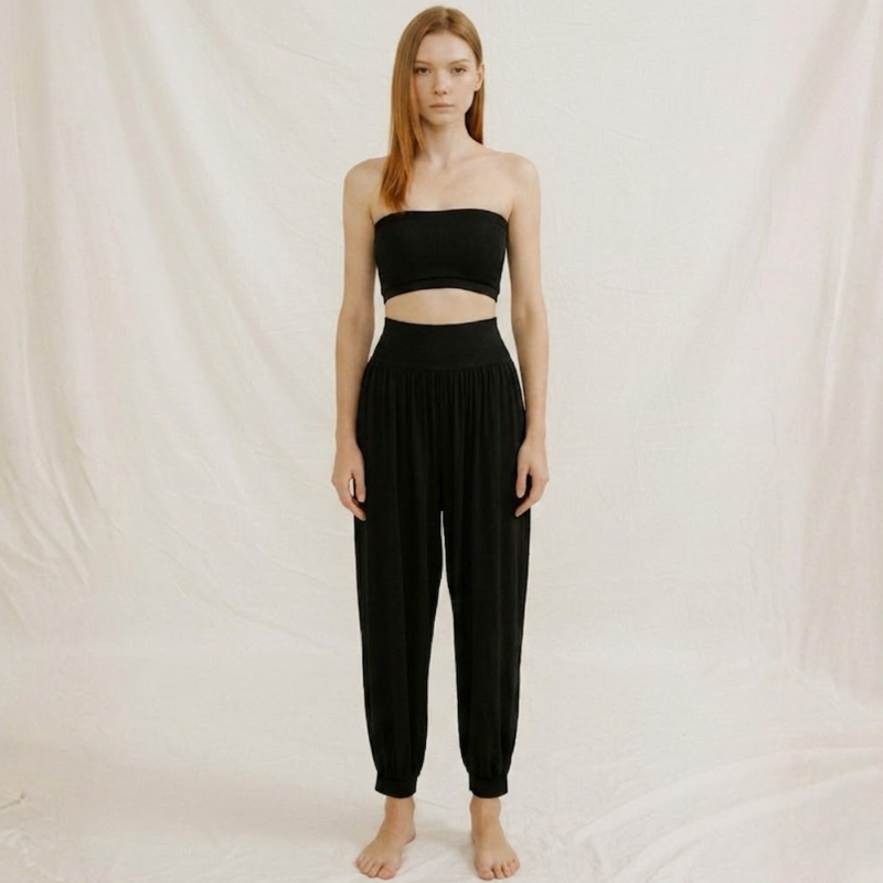 Sarouel de yoga fluide, coupe taille haute – vue 13