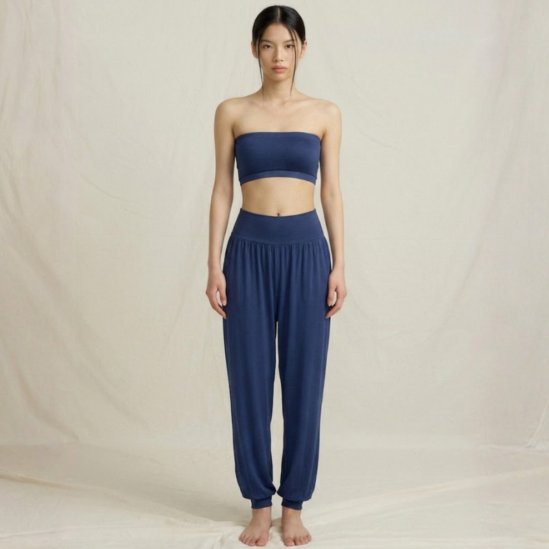 Sarouel de yoga fluide, coupe taille haute – vue 18