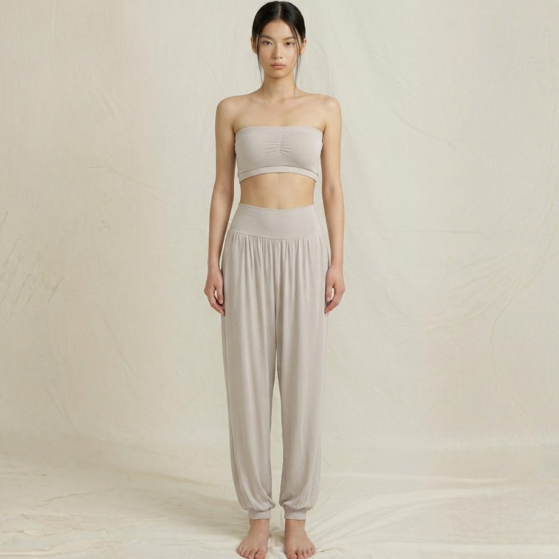 Sarouel de yoga fluide, coupe taille haute – vue 23