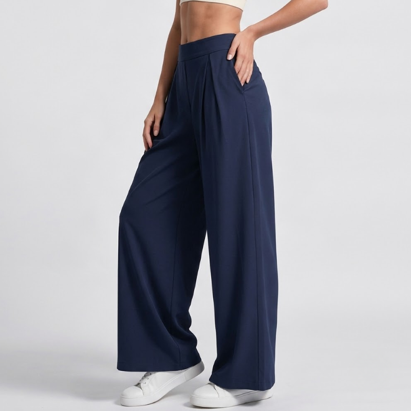 Pantalon de yoga fluide, jambe large taille haute – vue 2