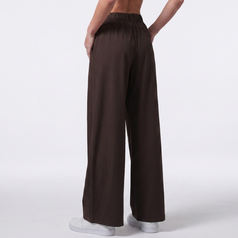Pantalon de yoga fluide, jambe large taille haute – vue 8