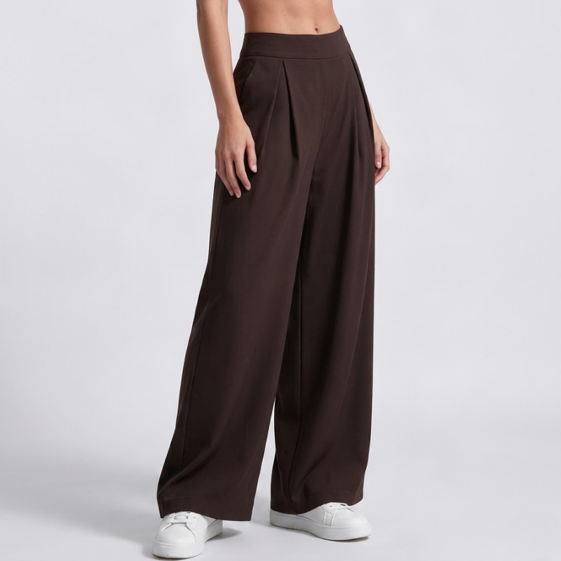 Pantalon de yoga fluide, jambe large taille haute – vue 7