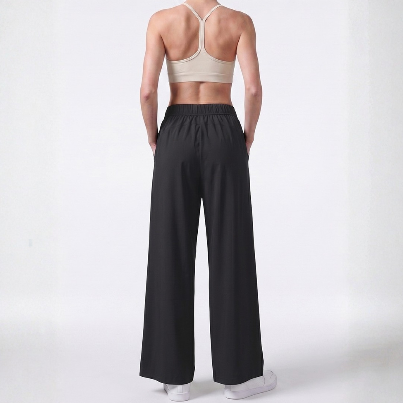 Pantalon de yoga fluide, jambe large taille haute – vue 14