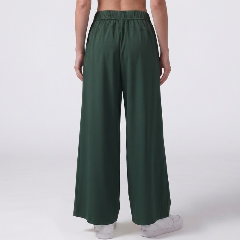 Pantalon de yoga fluide, jambe large taille haute – vue 11