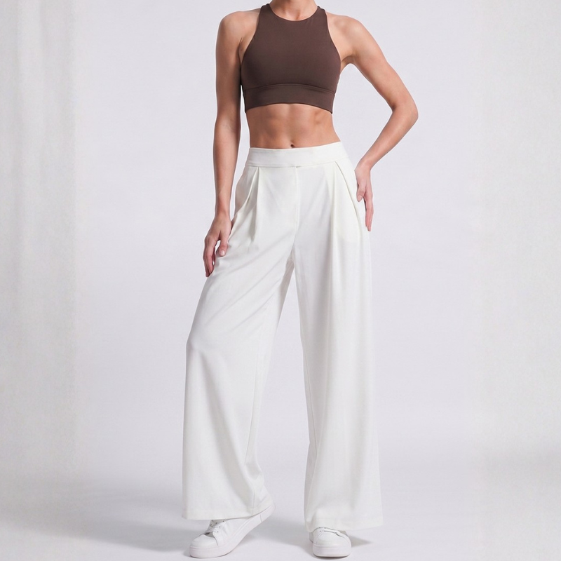 Pantalon de yoga fluide, jambe large taille haute – vue 16