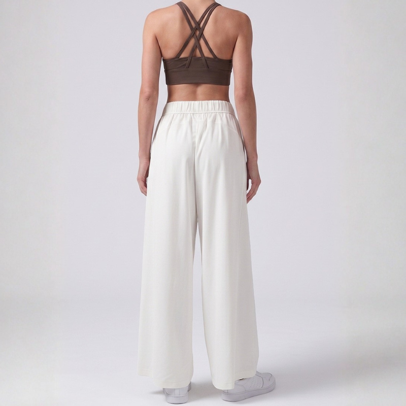Pantalon de yoga fluide, jambe large taille haute – vue 18