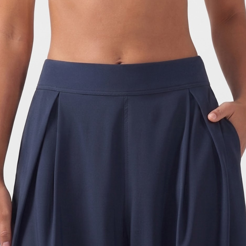 Pantalon de yoga fluide, jambe large taille haute – vue 4