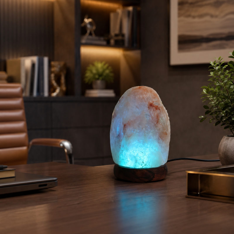 Lampe de sel de l'Himalaya, pierre brute naturelle – vue 8