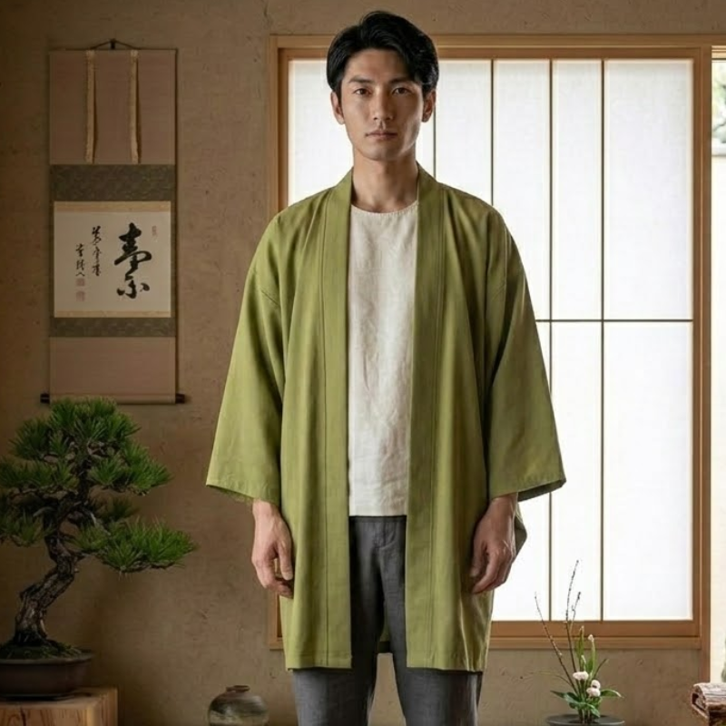 Kimono de méditation ample, coupe haori zen – vue 19