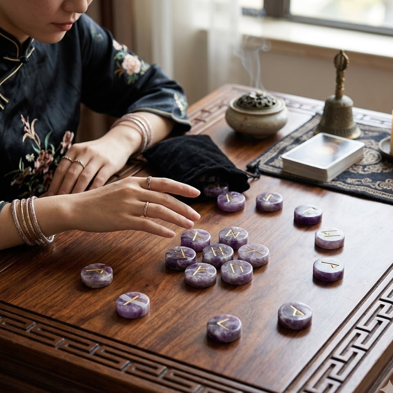 Runes divinatoires en pierre, set complet – vue 5