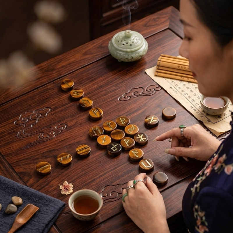 Runes divinatoires en pierre, set complet – vue 11