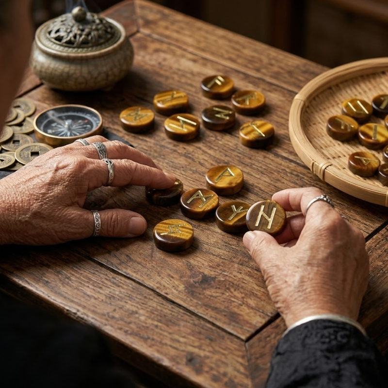Runes divinatoires en pierre, set complet – vue 10