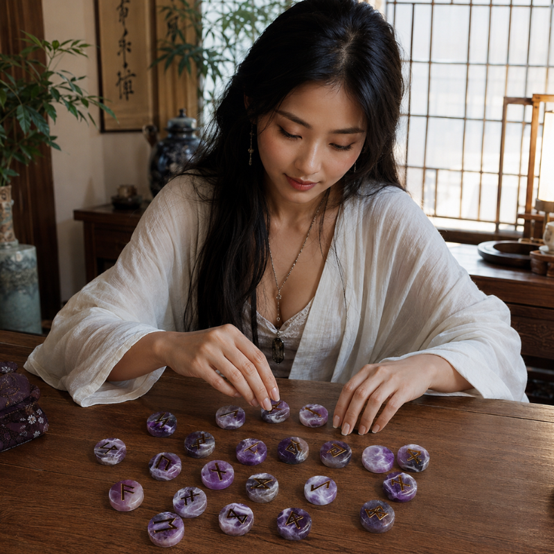 Runes divinatoires en pierre, set complet – vue 6