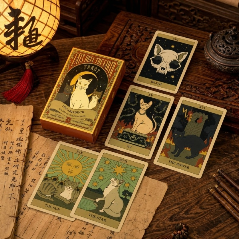 Jeu de Tarot Chats, 78 cartes illustrées – vue 4