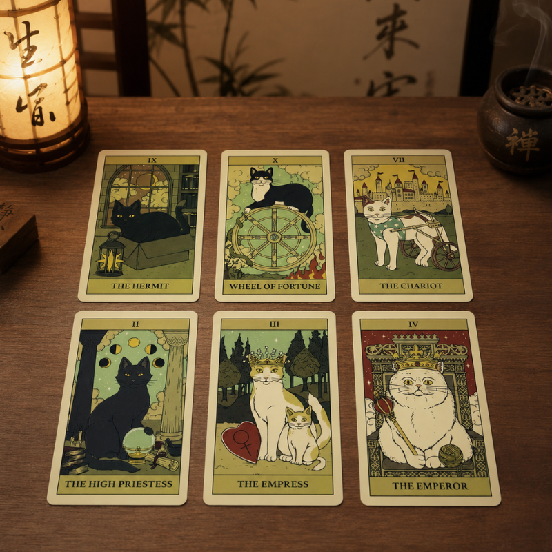 Jeu de Tarot Chats, 78 cartes illustrées – vue 9