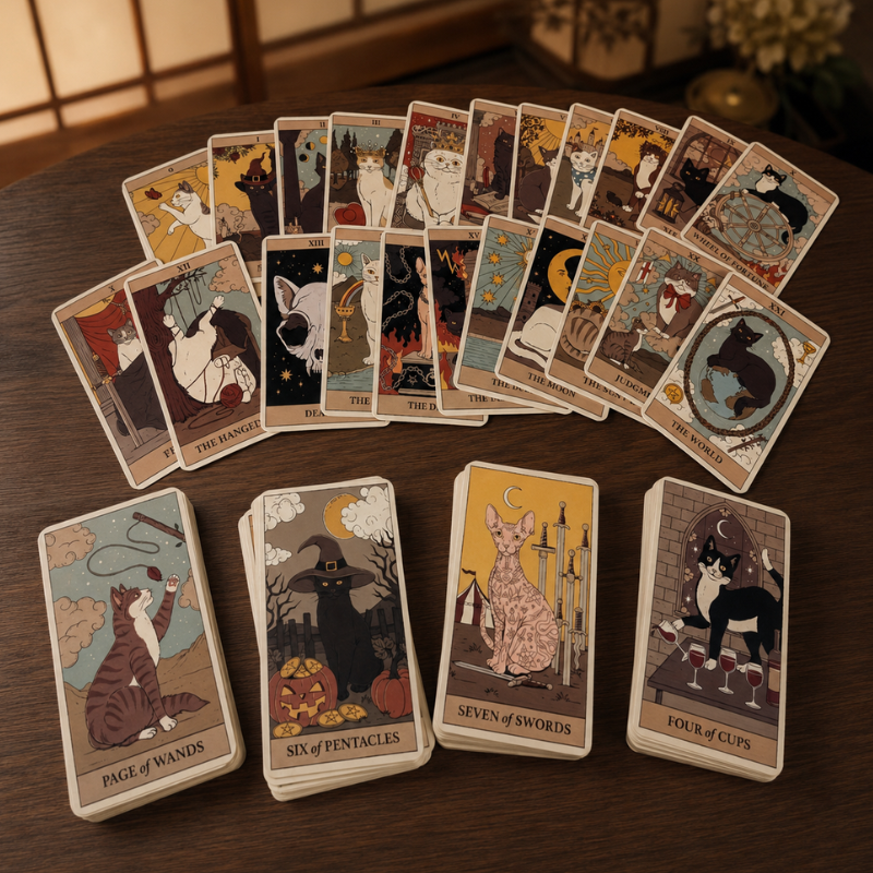 Jeu de Tarot Chats, 78 cartes illustrées – vue 12