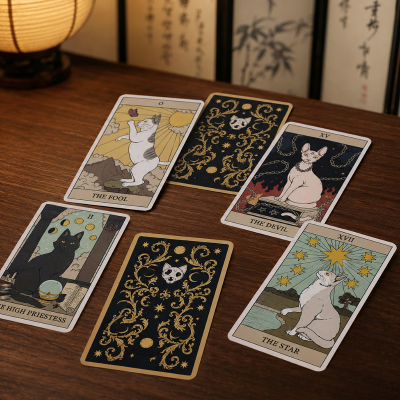 Jeu de Tarot Chats, 78 cartes illustrées – vue 11