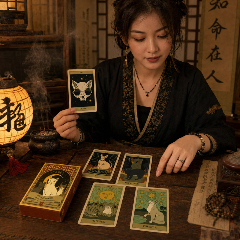 Jeu de Tarot Chats, 78 cartes illustrées – vue 15