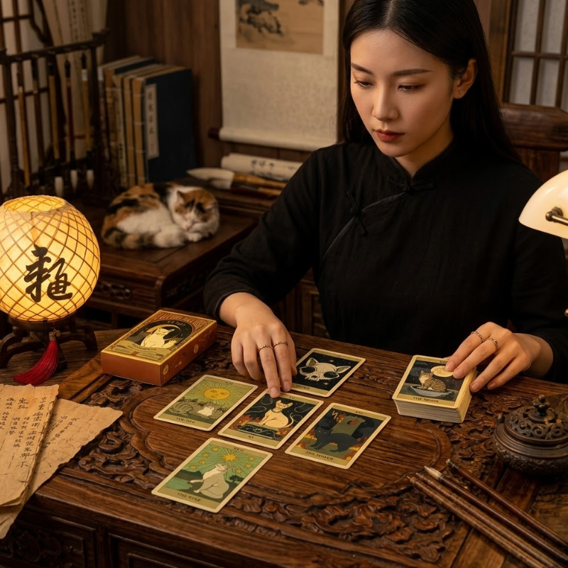Jeu de Tarot Chats, 78 cartes illustrées – vue 14