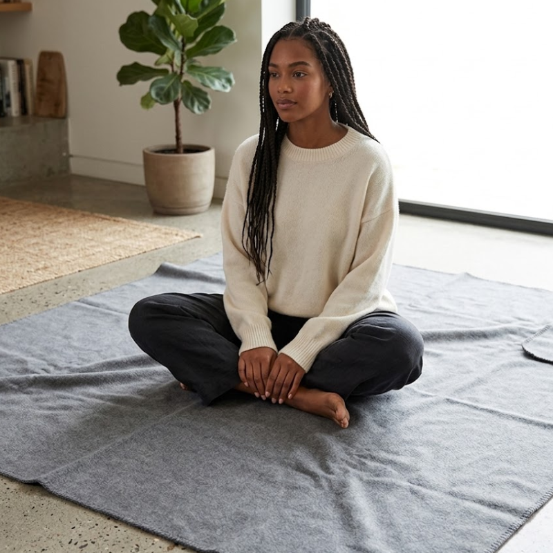 Couverture de yoga Iyengar, maille douce chaude – vue 9