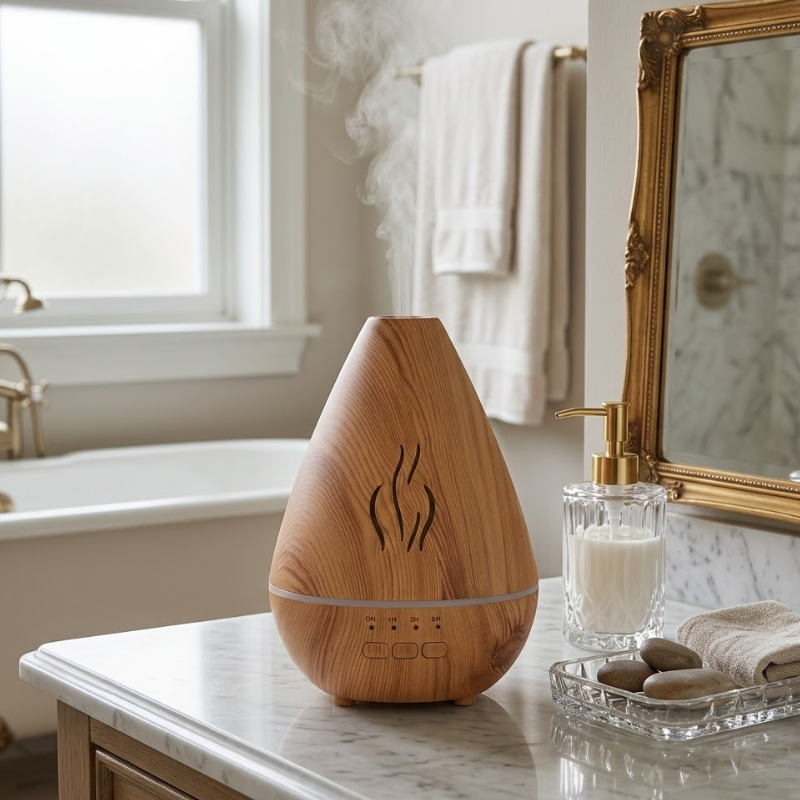 Diffuseur huiles essentielles effet bois LED – vue 11