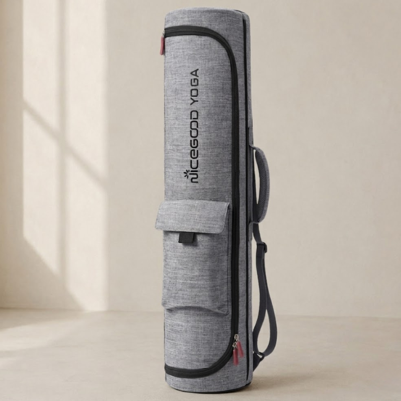 Sac de transport tapis de yoga en toile gris
