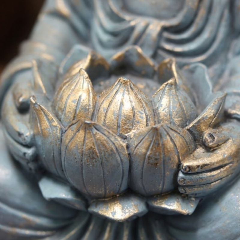 Statue Bouddha au lotus, méditation et paix – vue 8