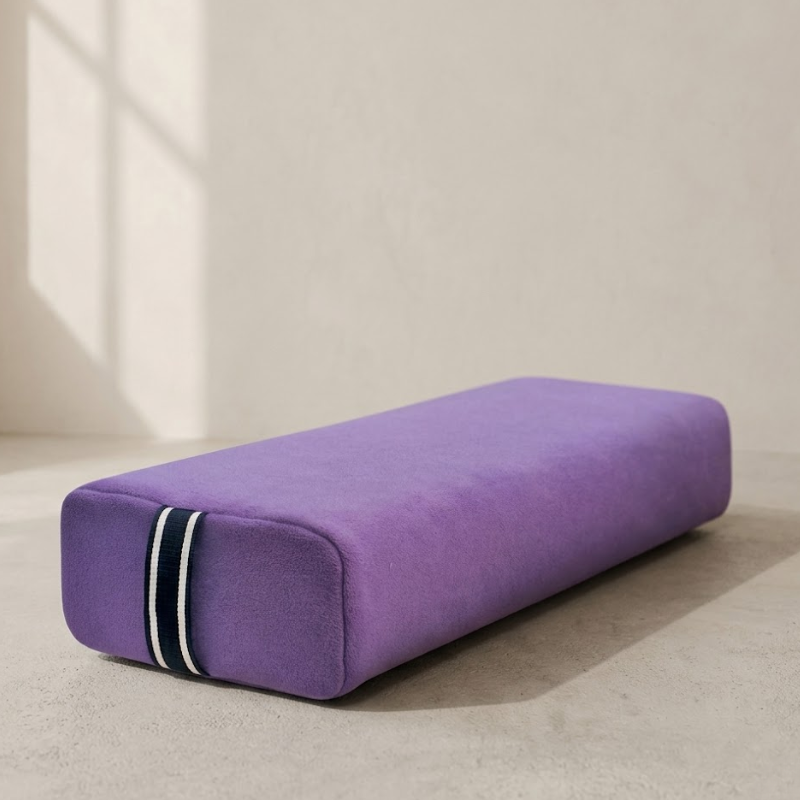 Bolster de yoga en velours, soutien doux