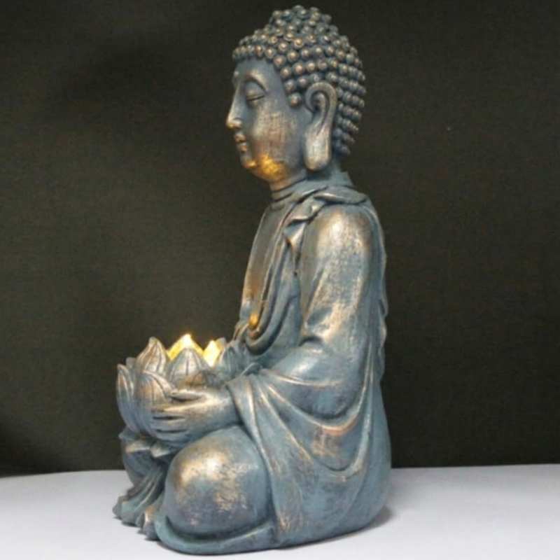 Statue Bouddha au lotus, méditation et paix – vue 5