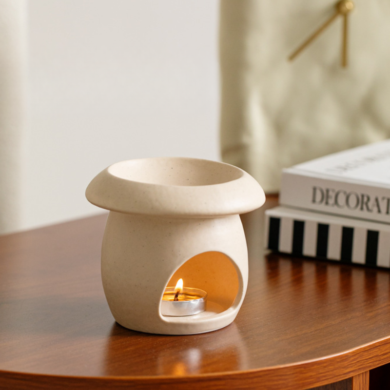 Brûle-parfum champignon zen en céramique – vue 6