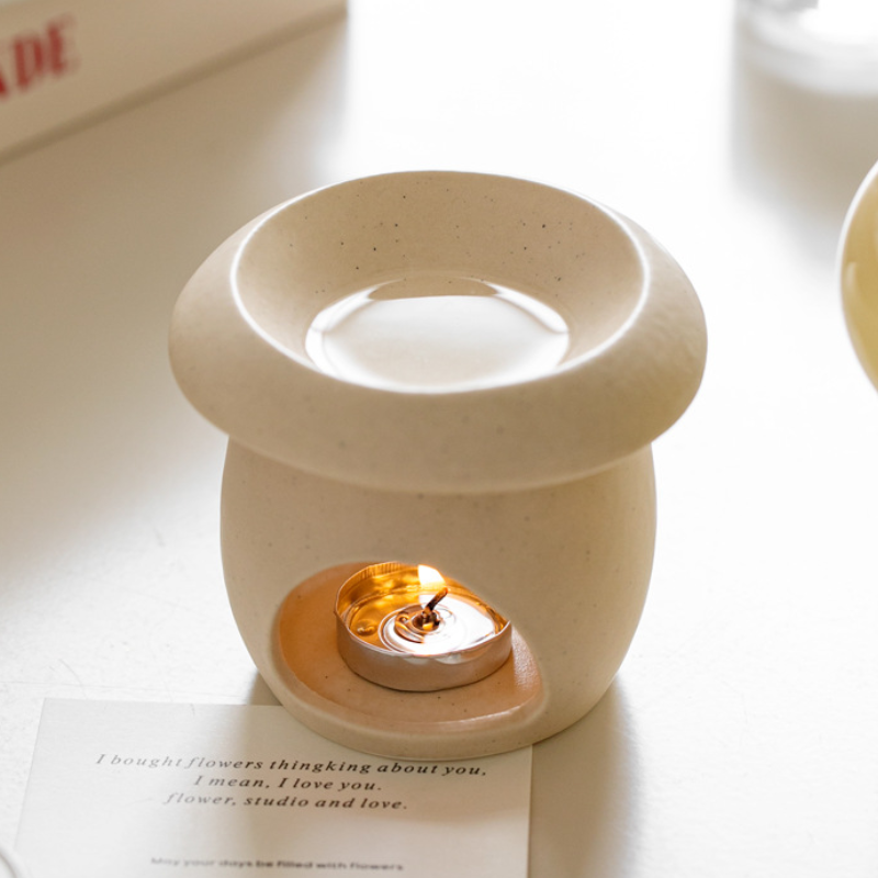 Brûle-parfum champignon zen en céramique – vue 7
