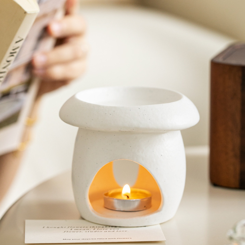 Brûle-parfum champignon zen en céramique Image
