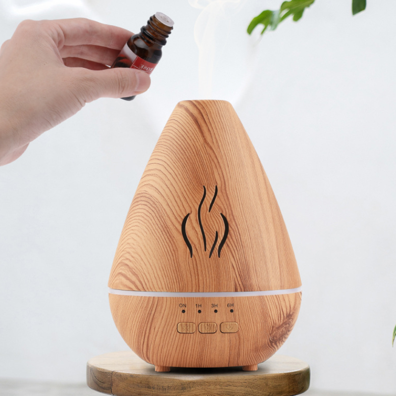 Diffuseur huiles essentielles effet bois LED – vue 2 Image