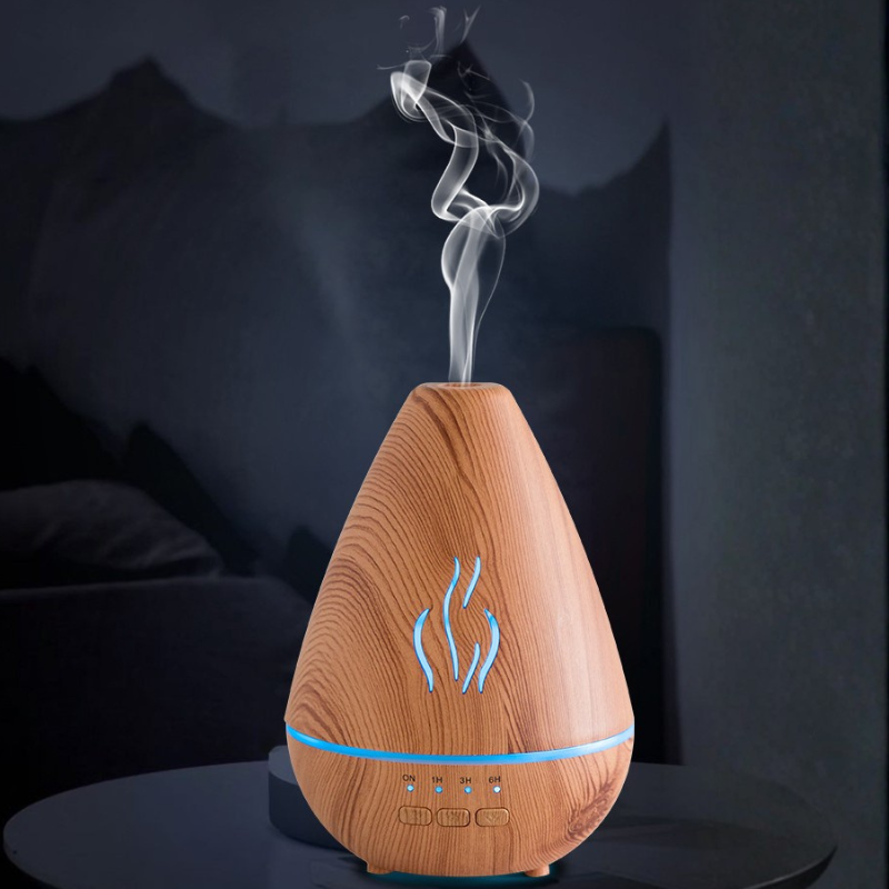 Diffuseur huiles essentielles effet bois LED – vue 3