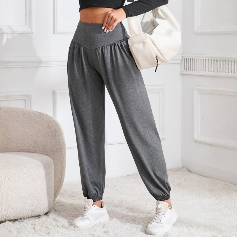 Sarouel de yoga fluide taille haute femme – vue 2