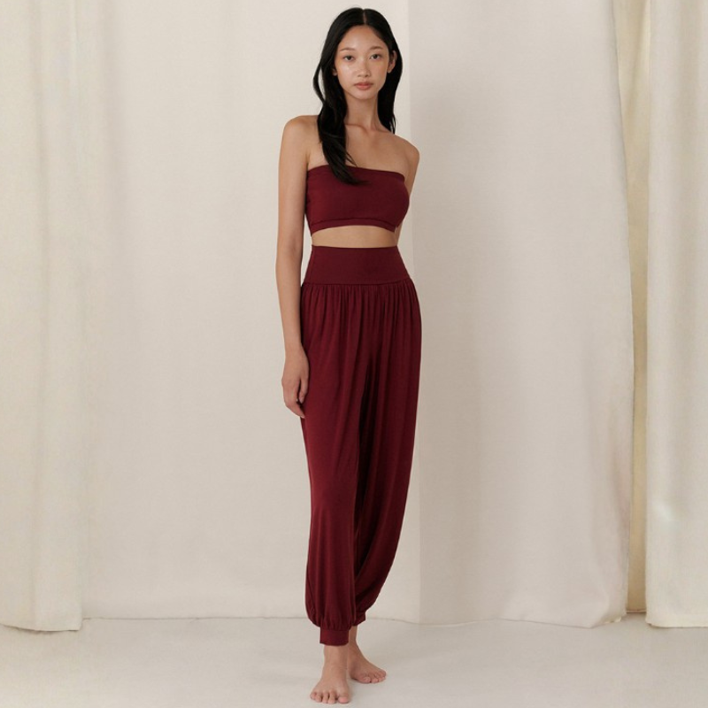 Sarouel de yoga fluide, coupe taille haute – vue 2 Image